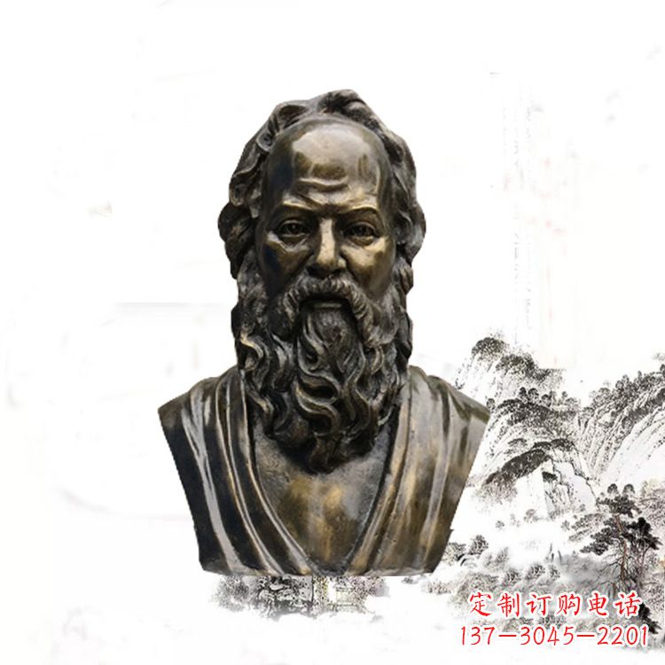 福州校园名人苏格拉底头像雕塑