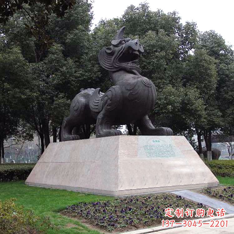 福州獬豸神兽雕塑-公园上古神兽景观雕塑
