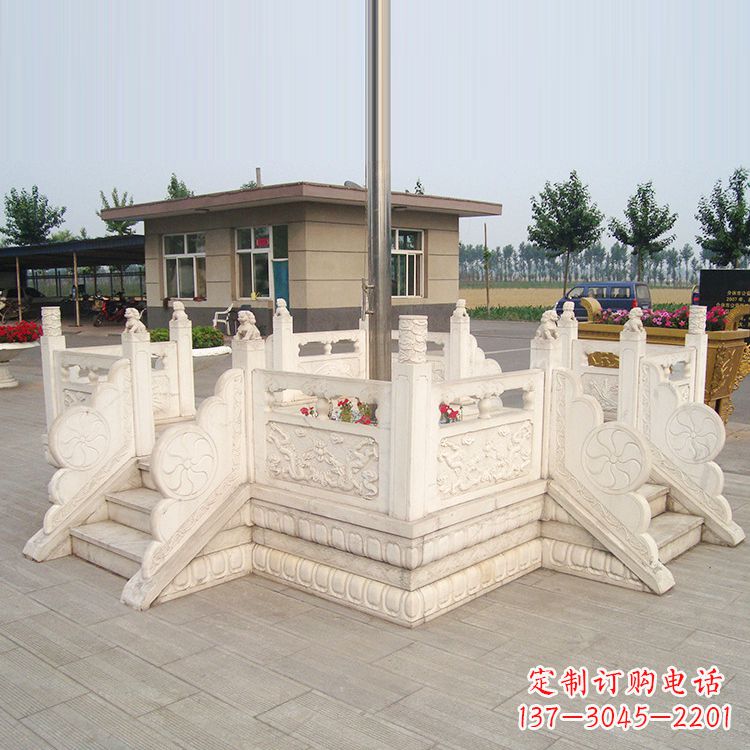 福州学校校园芝麻白广场升旗台