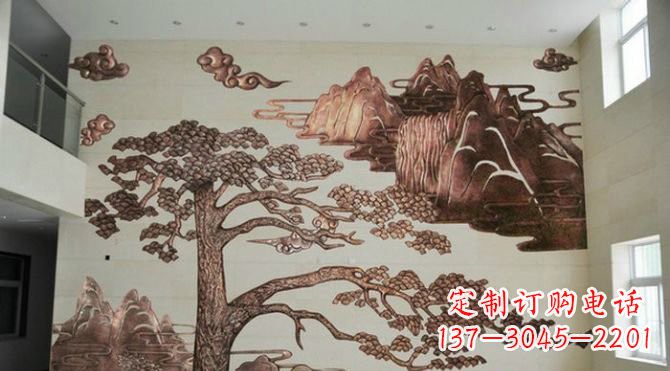 福州迎客松铜浮雕