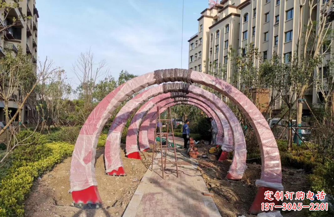 福州园林不锈钢拱门景观雕塑