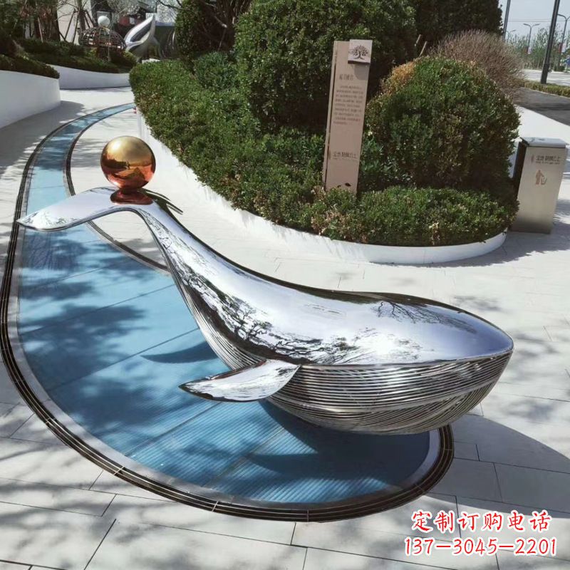 福州园林不锈钢海豚景观摆件