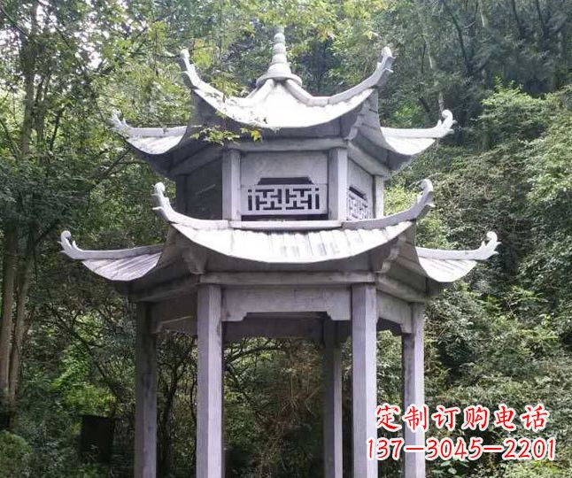 福州园林仿古石凉亭景观石雕 (3)