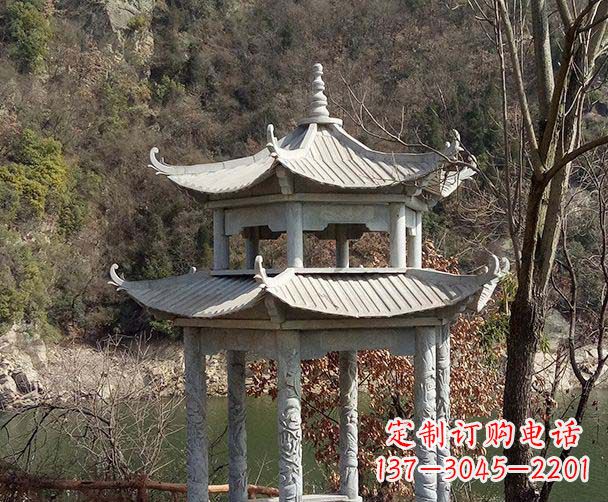 福州园林仿古双层石雕凉亭