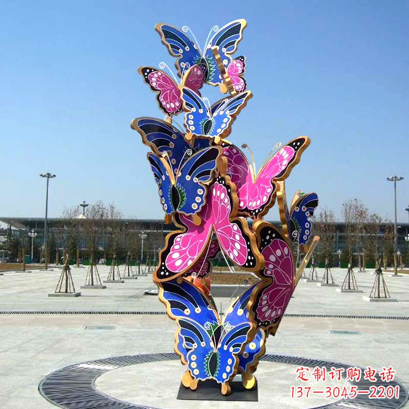 福州园林广场蝴蝶不锈钢动物景观雕塑