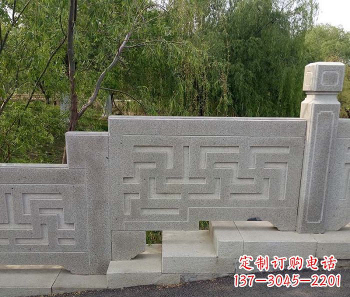 福州园林景观大理石桥栏板石雕 (7)