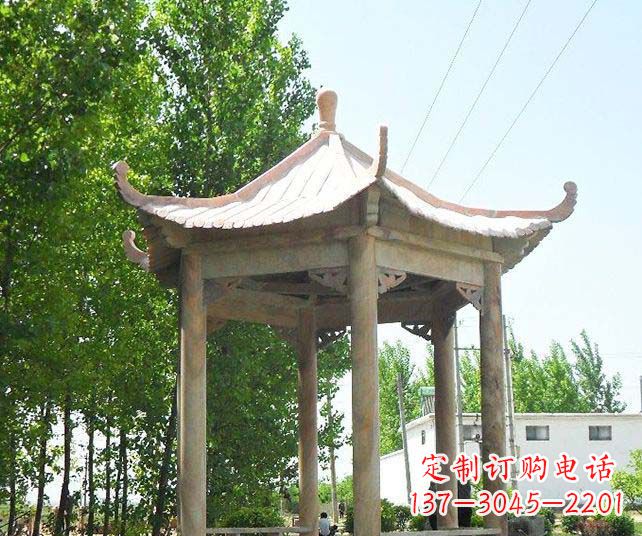 福州园林景观单层石雕凉亭