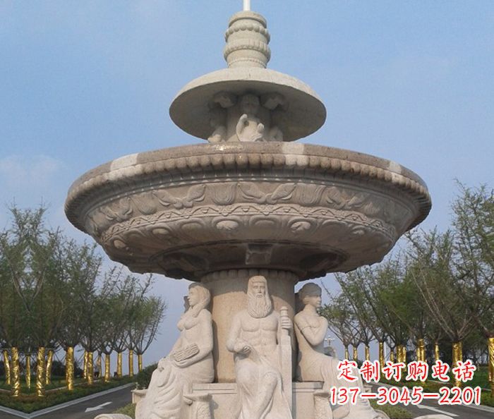 福州园林景观西方人物喷泉石雕 (2)