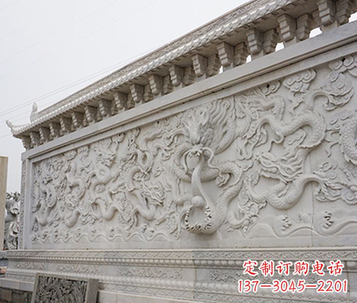 福州园林九龙壁石雕影壁 (5)