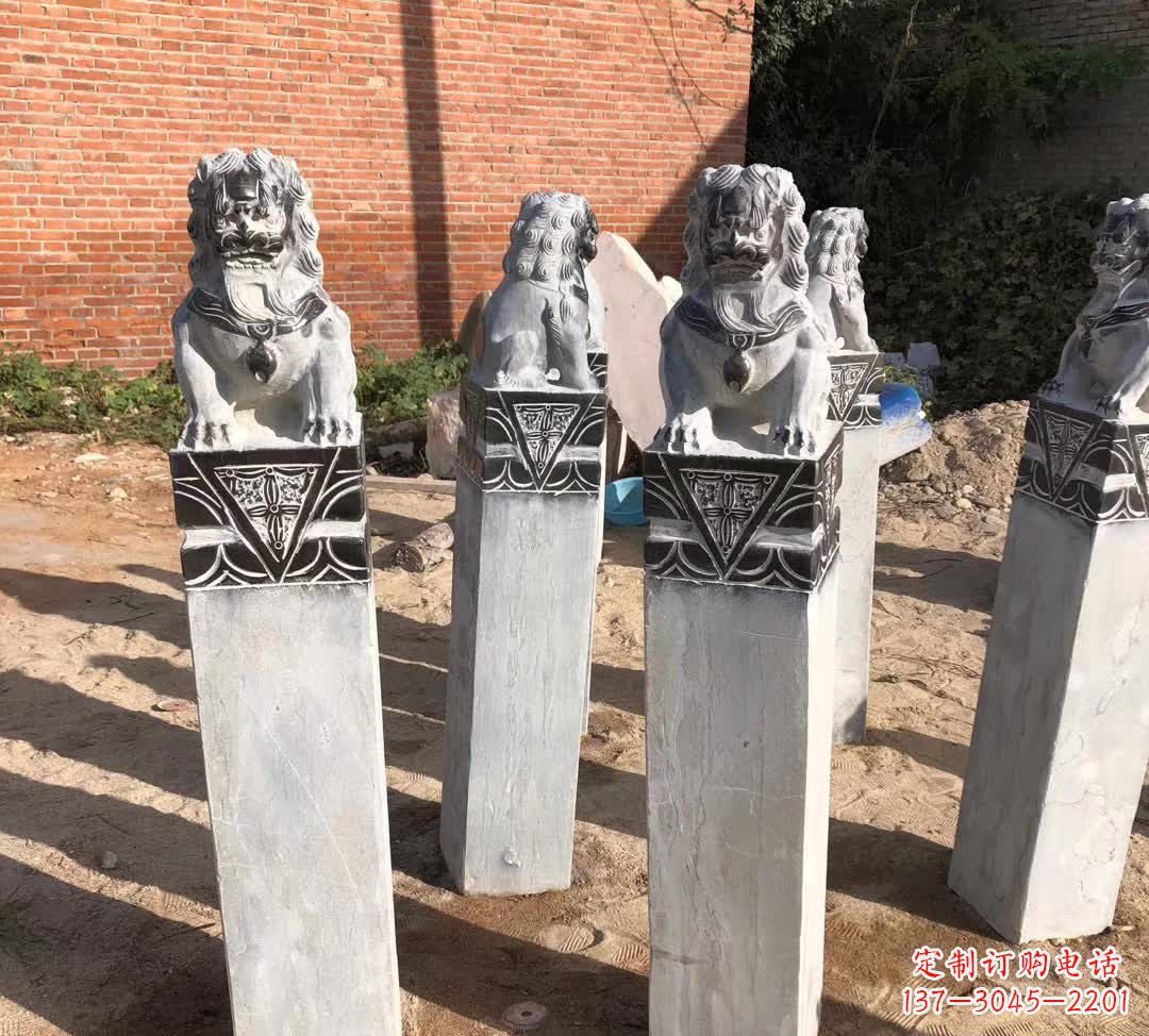 福州园林石雕狮子拴马桩