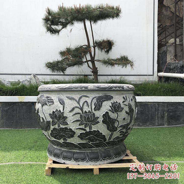 福州园林石雕水缸
