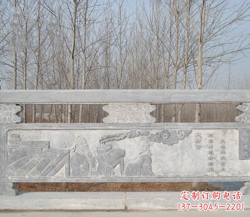 福州园林石浮雕栏板景观石雕 (3)