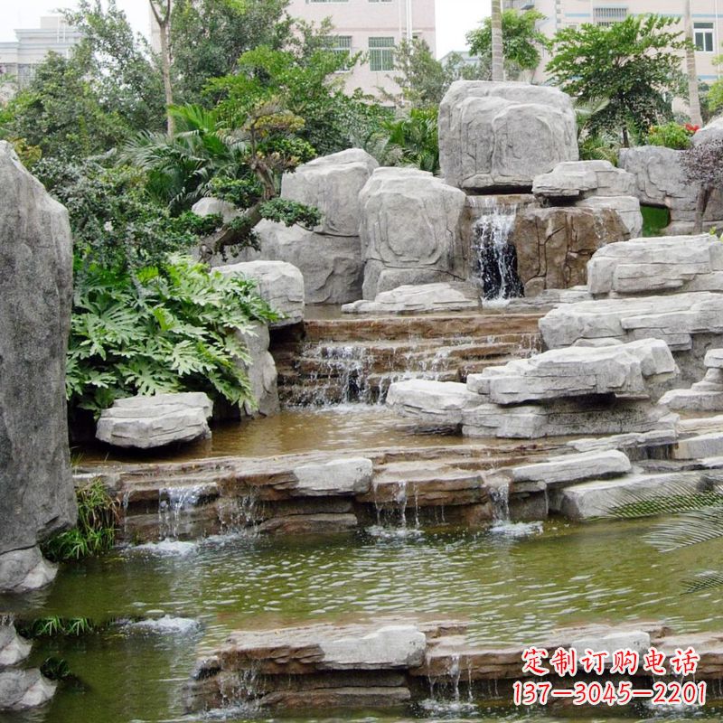 福州园林石头假山流水