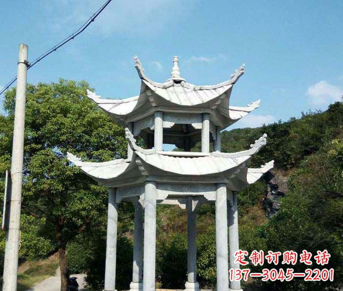福州园林双层凉亭石雕