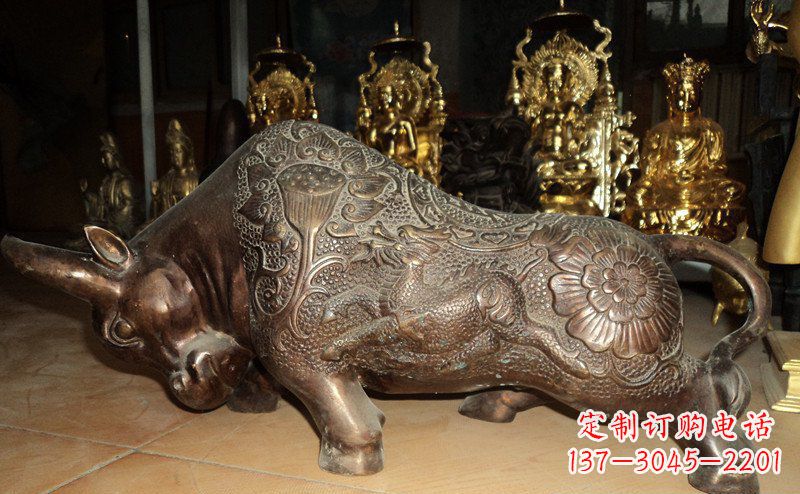 福州园林拓荒牛景观铜雕