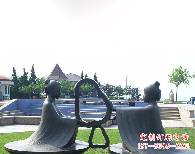 福州园林铸铜孔融让梨雕塑