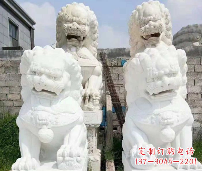 福州招财动物汉白玉狮子石雕