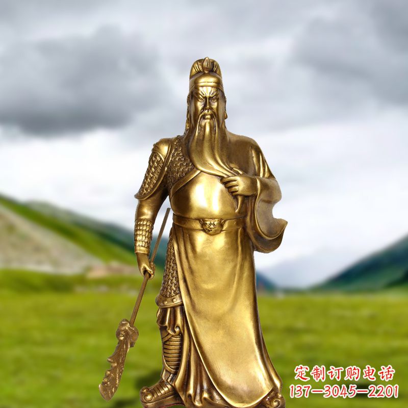 福州招财关公铜雕像