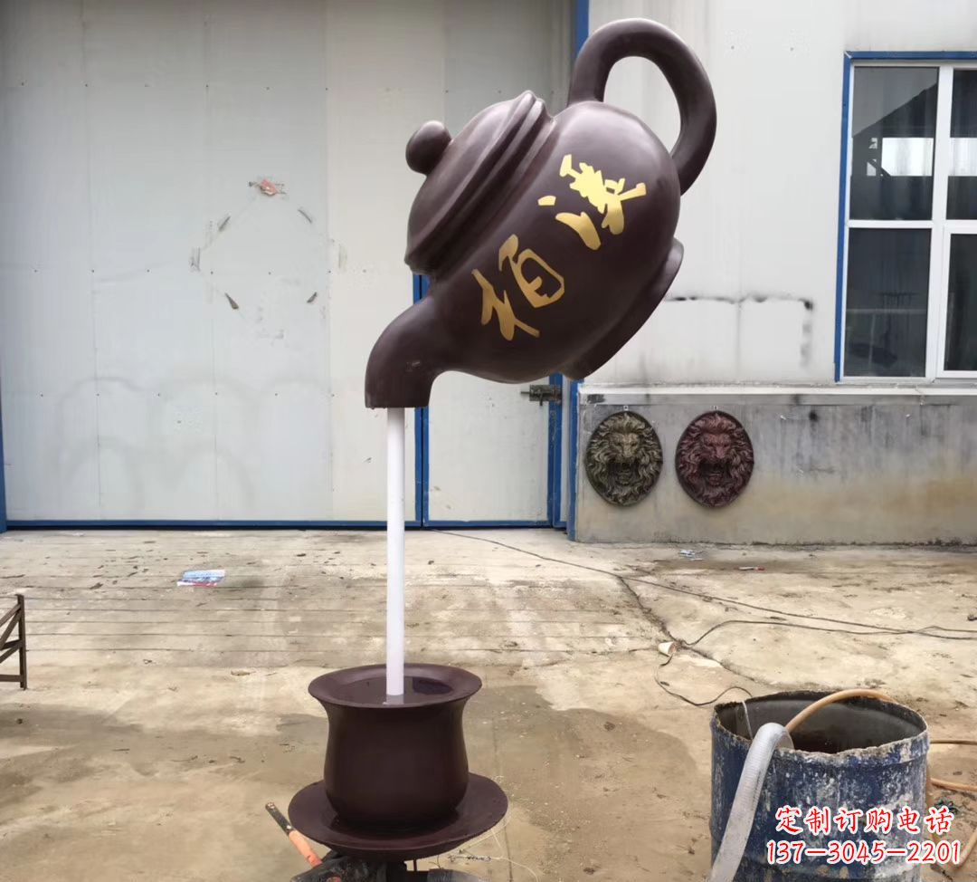 福州招财进宝茶壶喷泉景观雕塑