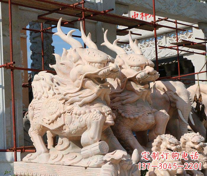 福州招财瑞兽麒麟石雕