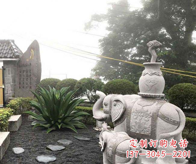 福州招财驮宝大象石雕