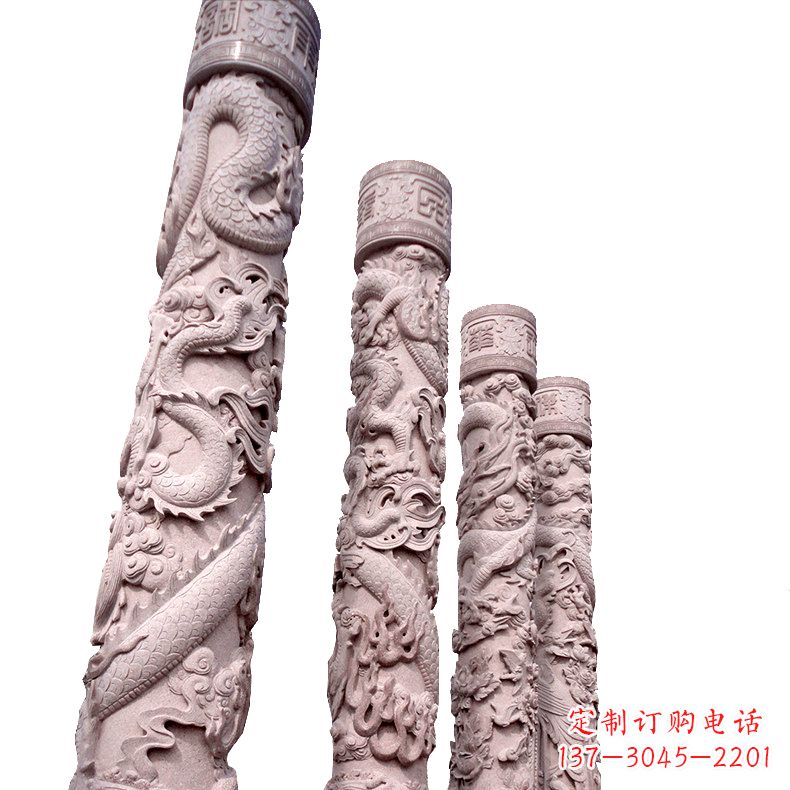 福州中国传统龙柱石雕