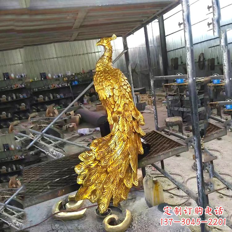 福州中国古代传说中的瑞鸟凤凰鎏金铜雕