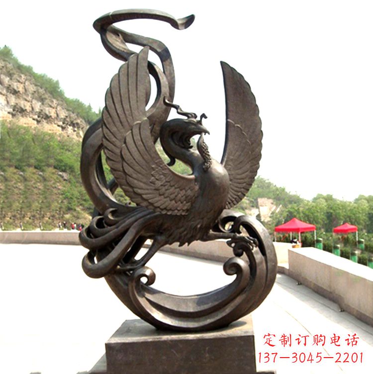 福州中国古代神话中的创世神朱雀景观铜雕