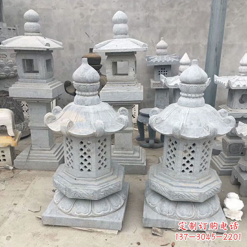 福州中式低墩石雕灯笼