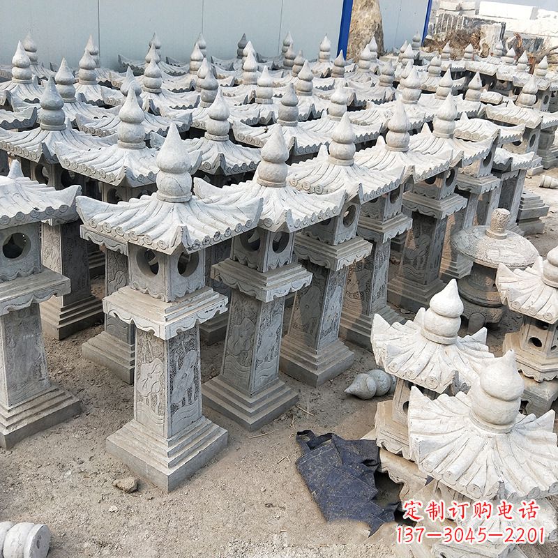 福州中式青石灯笼雕塑