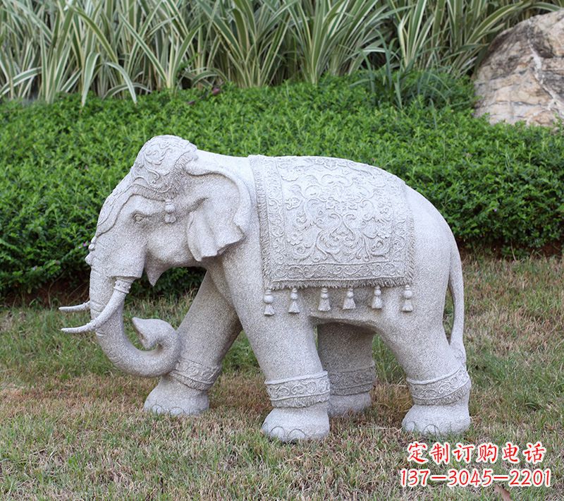 福州中式石雕大象