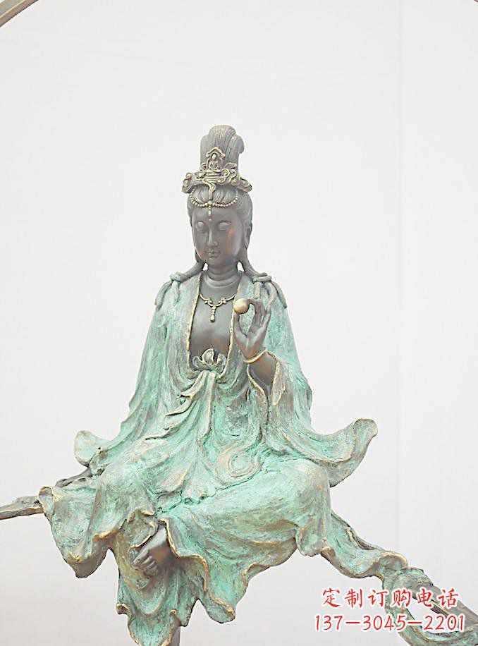 福州铸铜观自在观音雕像