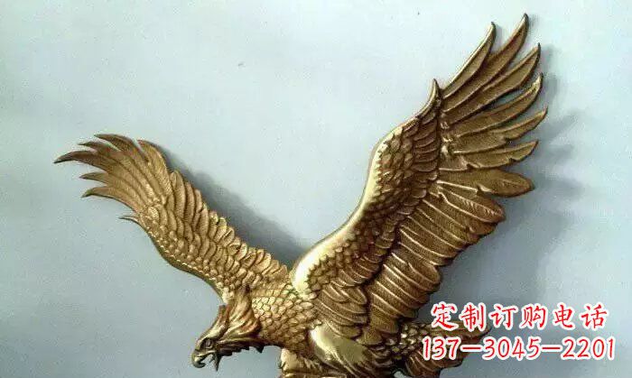福州铸铜老鹰企业动物铜雕 (2)