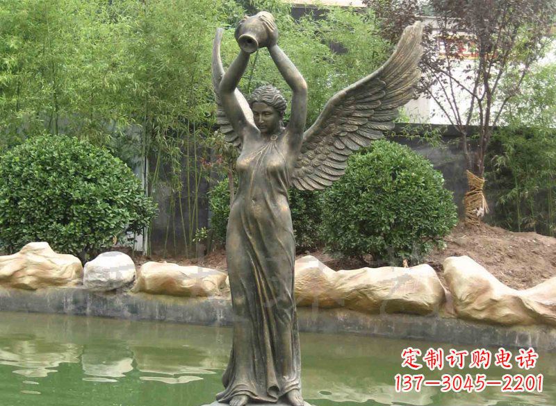 福州铸铜欧式人物喷泉雕塑