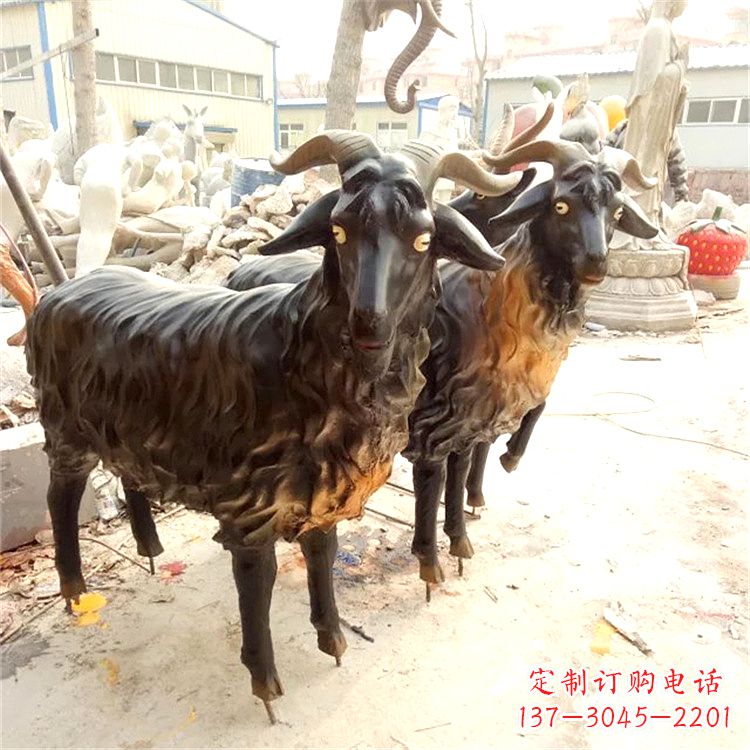 福州铸铜山羊雕塑