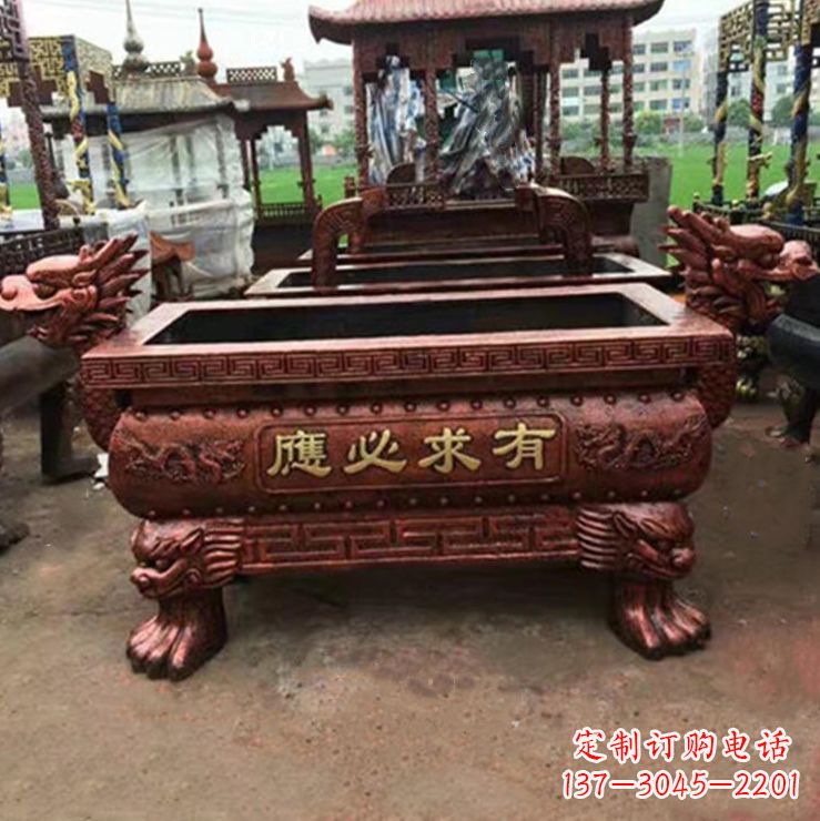 福州紫铜香炉雕塑
