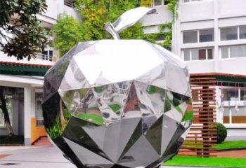福州水果雕塑-别墅园林几何镜面户外不锈钢水果雕塑