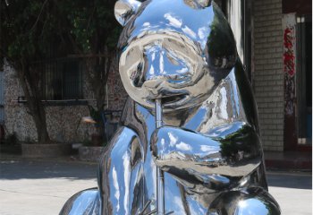 福州熊猫雕塑-适用于广场花园景观镜面不锈钢熊猫雕塑